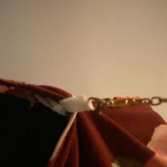 Burgandy skirt and matching floral blouse with removable gold necklace - Picture 2 of 13